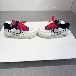 Nike Air Force 1 React DIMSIX Astronomy Blue Sneakers Shoe sz 5Y. Clean Preowned